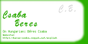 csaba beres business card